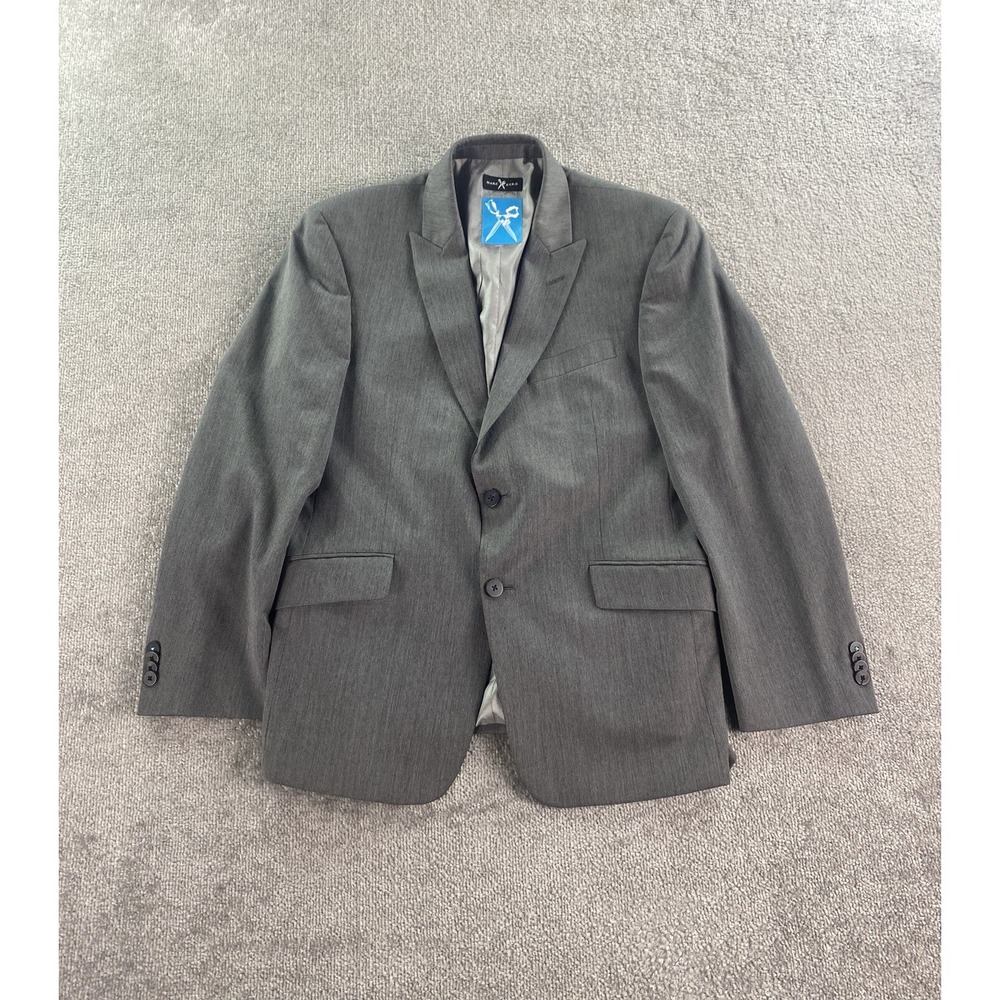 Marc Ecko Suit Jacket 40 S Gray Polyester Birdseye Cut & Sew Premium Designer
